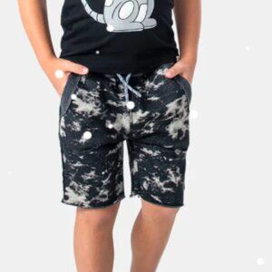 Appaman Brighton Sweat Shorts Vintage Black Tie-Dye NWT Kids Sz 6